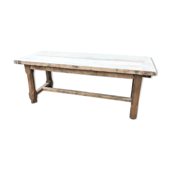 Lightened rustic stripped oak table