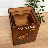Set of 4 wooden spice jars