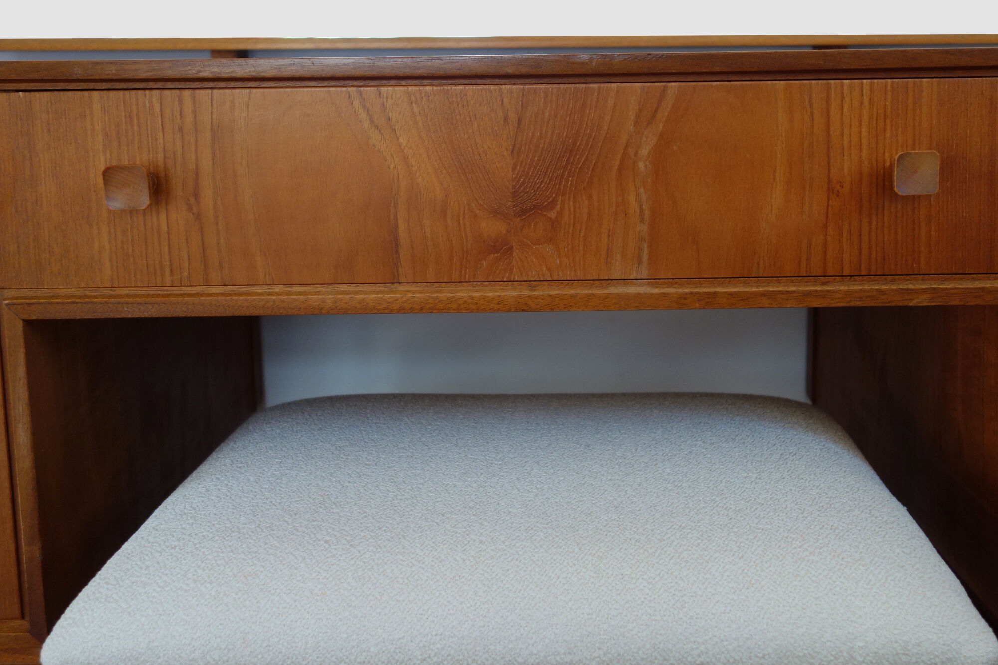Dressing table and her teak and veneer stool by McIntosh, United Kingdom, 1960s