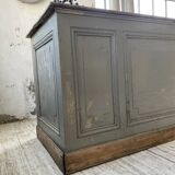 XXL walnut trade counter with multiple drawers