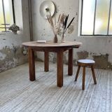 1950s round pine table with extensions