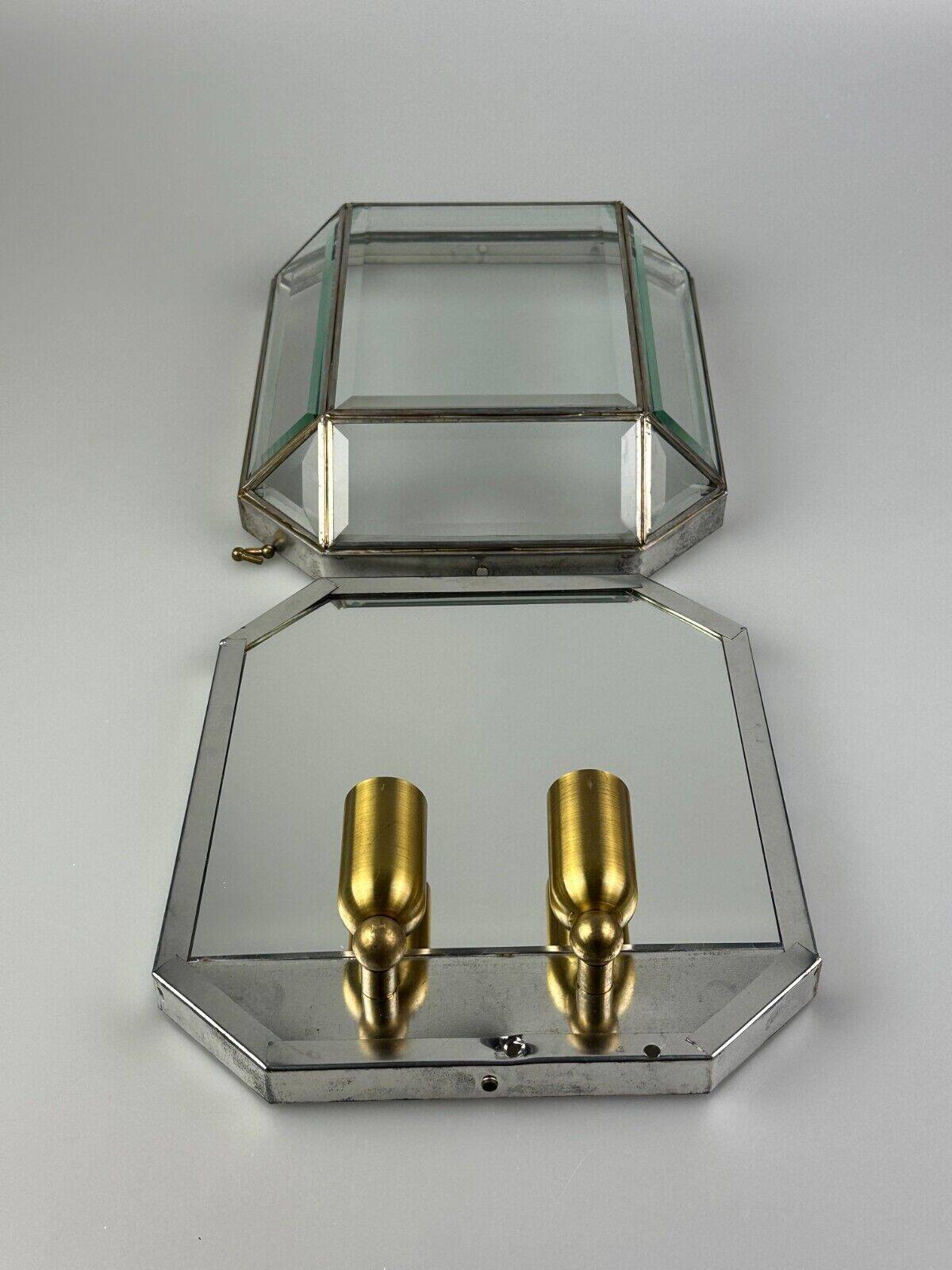 60s 70s wall lamp wall light glass & metal vintage space age design