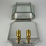 60s 70s wall lamp wall light glass & metal vintage space age design