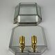 60s 70s wall lamp wall light glass & metal vintage space age design
