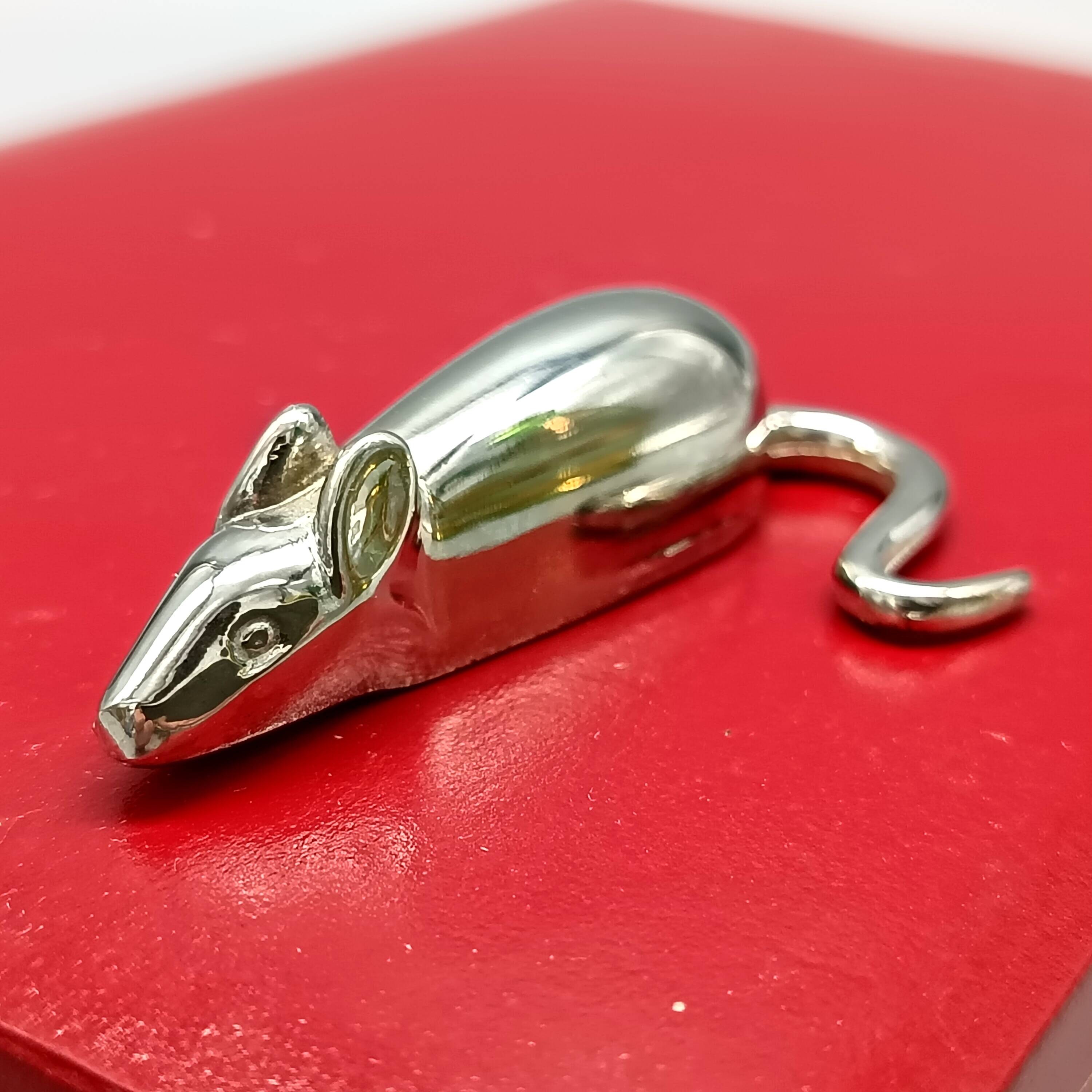 Rare 6 silver metal mouse knife rests, knife holder