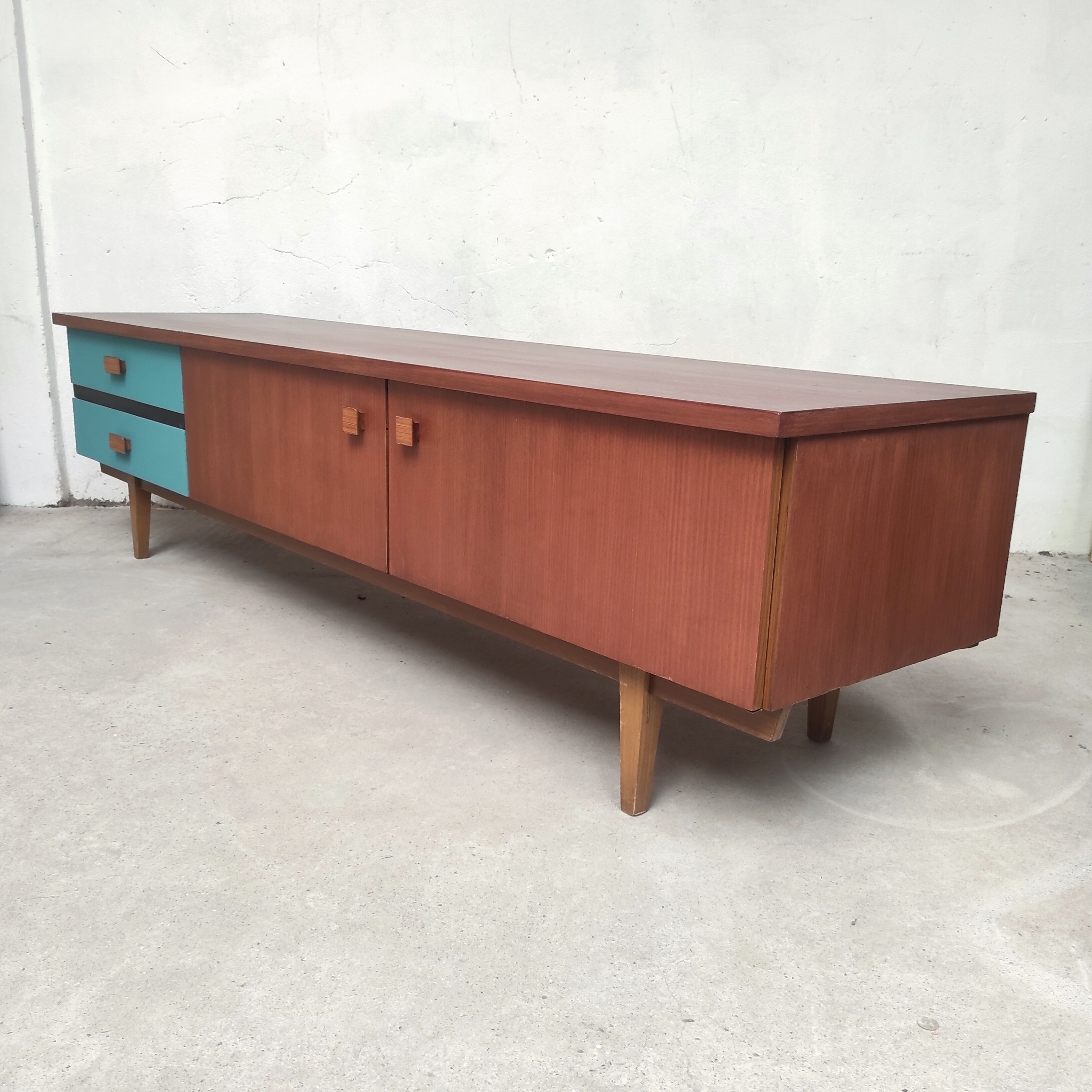 Low sideboard 220cm, 1960
