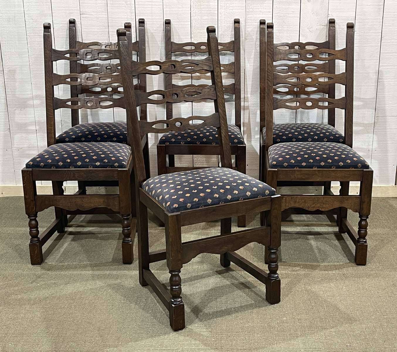 Set of 6 19th century English oak chairs