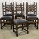 Suite de 6 chaises anglaises 19ème en chêne