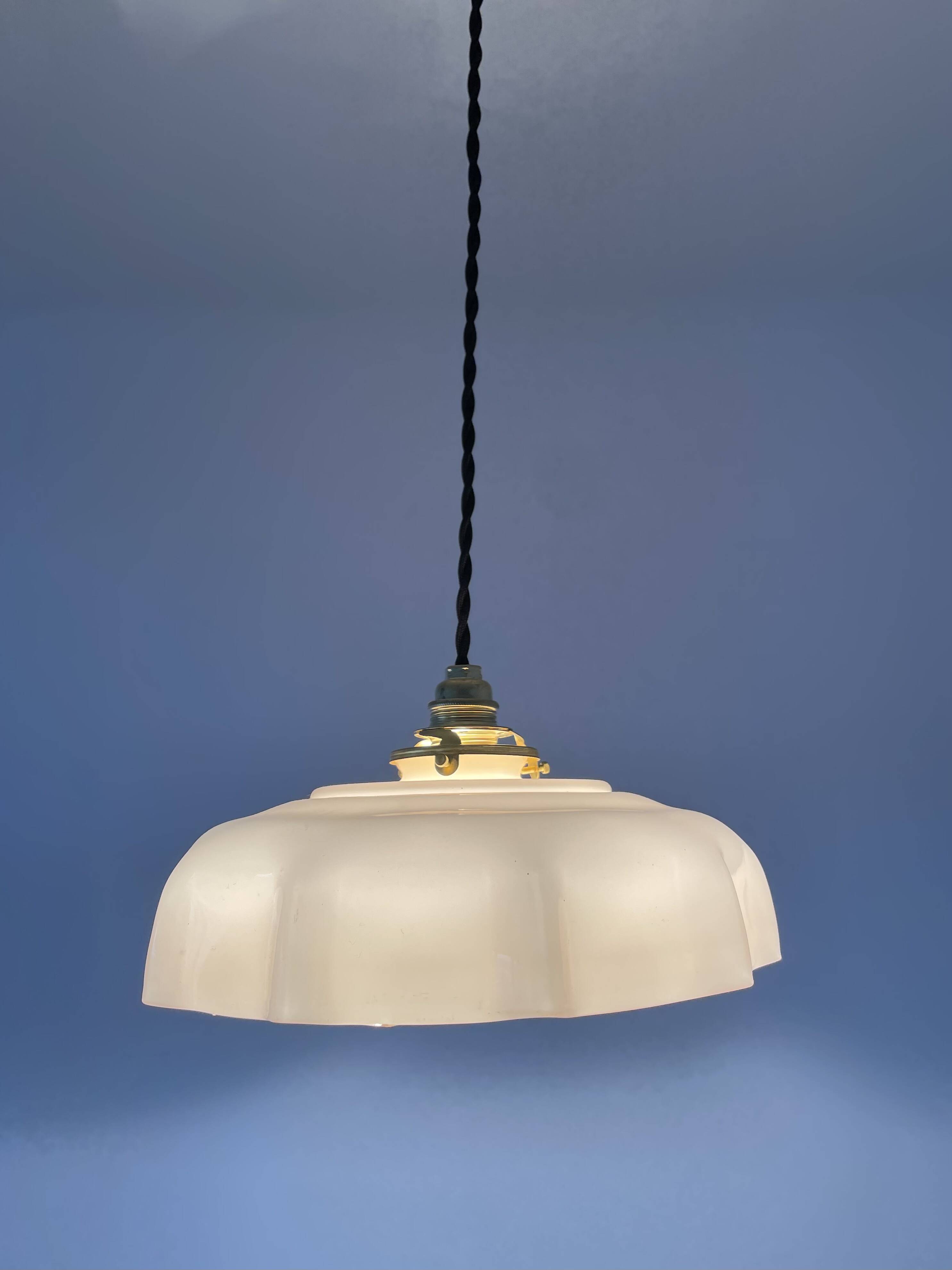 Old pink opaline pendant light