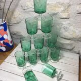 12 Vintage cavalier glasses green color ht 9 cm luminarc France