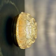 Vintage amber moulded glass wall or ceiling light globe