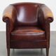 Cowhide Leather Club Chair in English Style