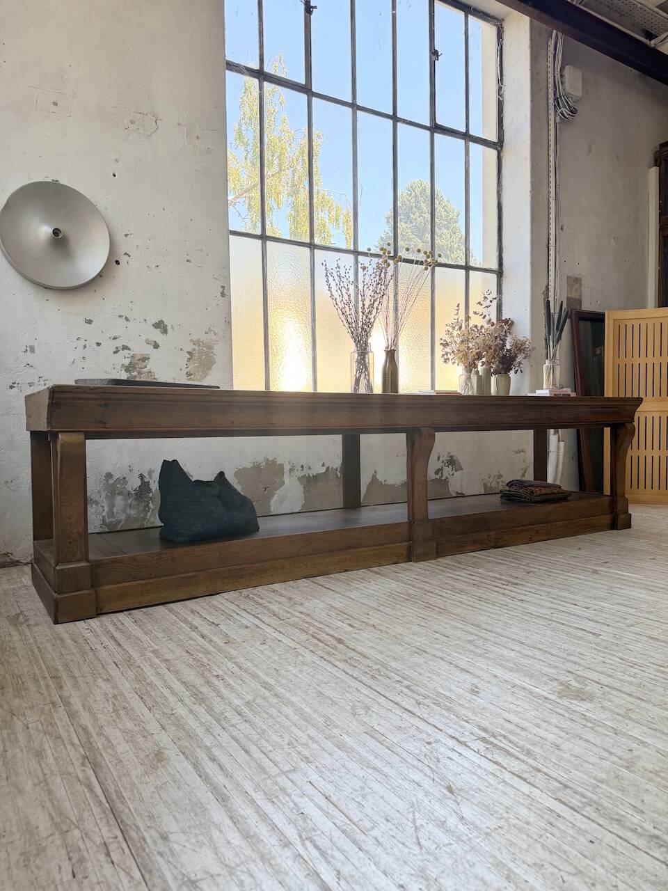 Table de gantier drapière 1900 chêne massif 330cm XL
