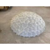 Contemporary Sanded-Flowers Murano Glass Flush Mount