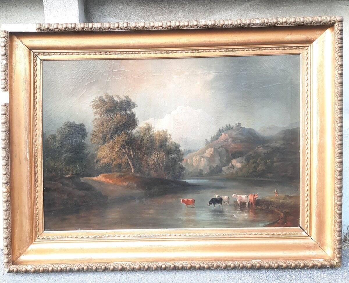 Peinture à l'huile de paysage français du XIXe siècle