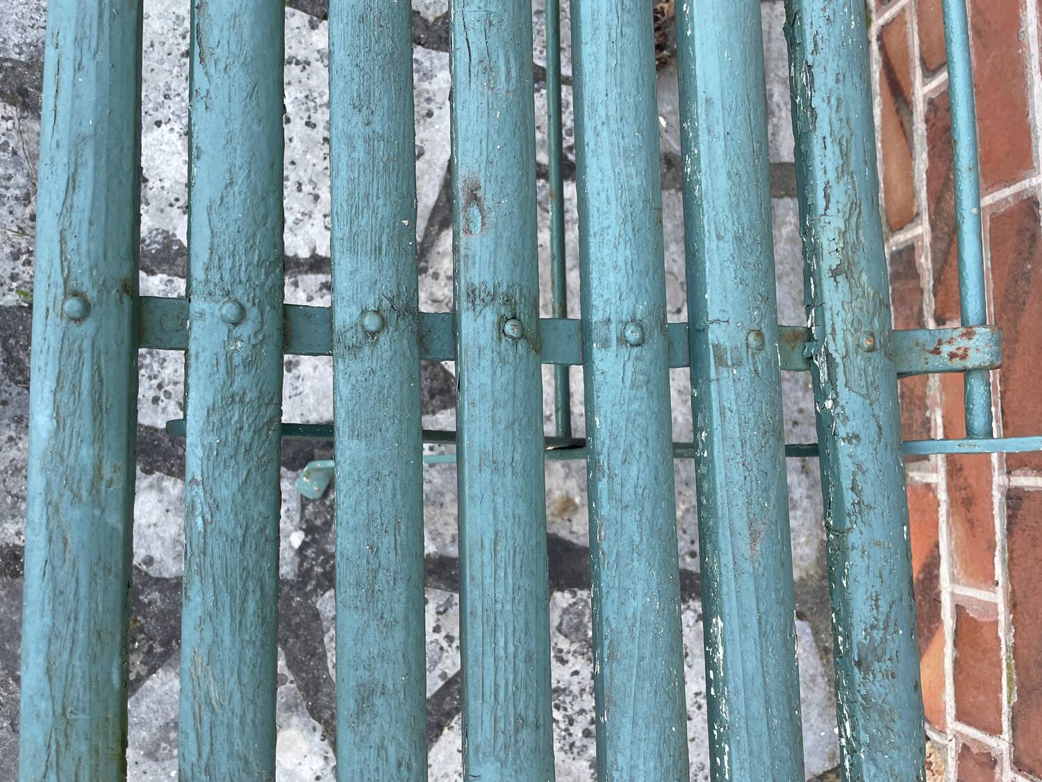 Antique folding garden bench