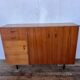 Vintage teak metal foot row
