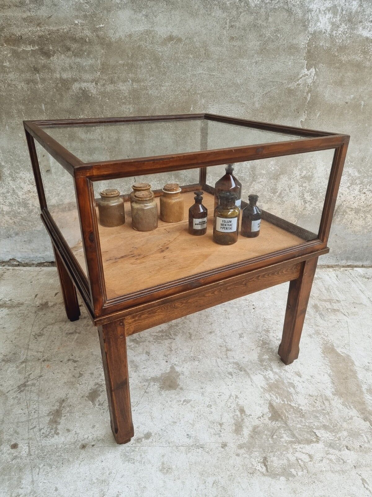 Old display cabinet shop display case or museum cabinet