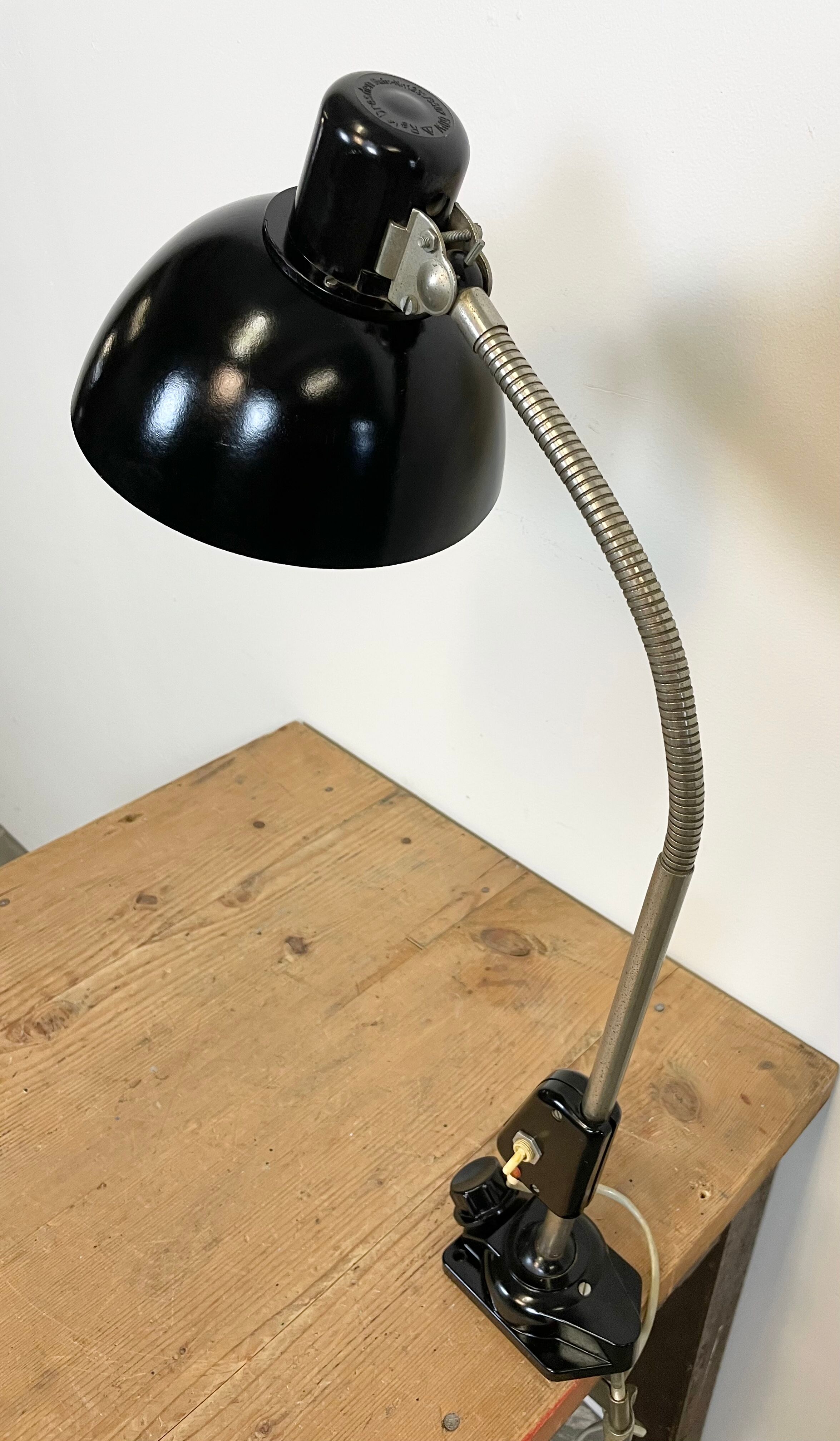 Industrial German Workshop Table Lamp from Reif Dresden, 1950s