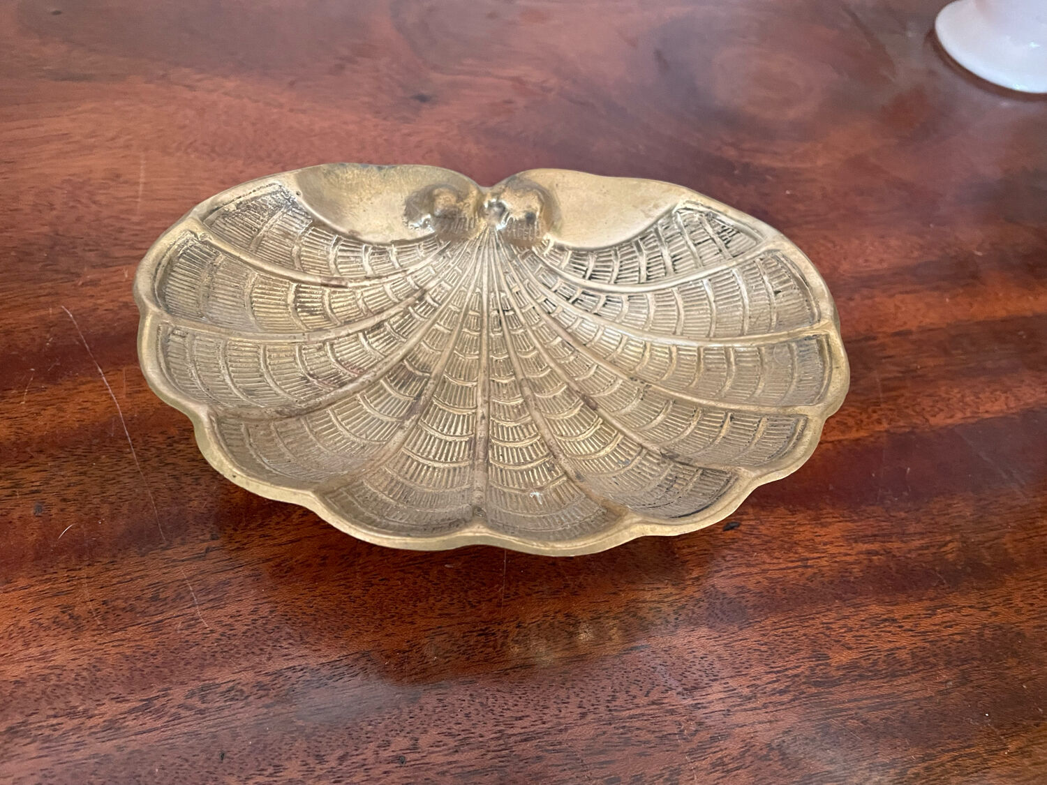 Old brass font pocket tray