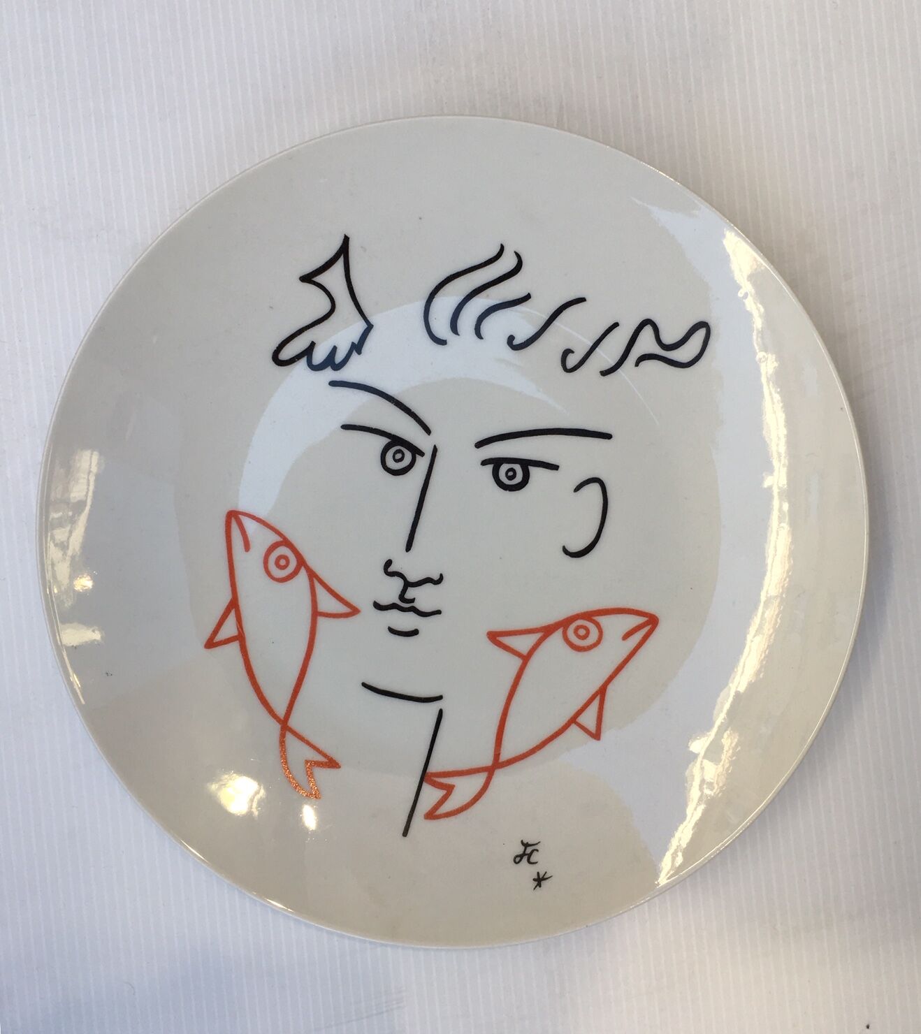 Porcelain plate by Jean Cocteau
