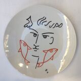 Assiette en porcelaine de Jean Cocteau
