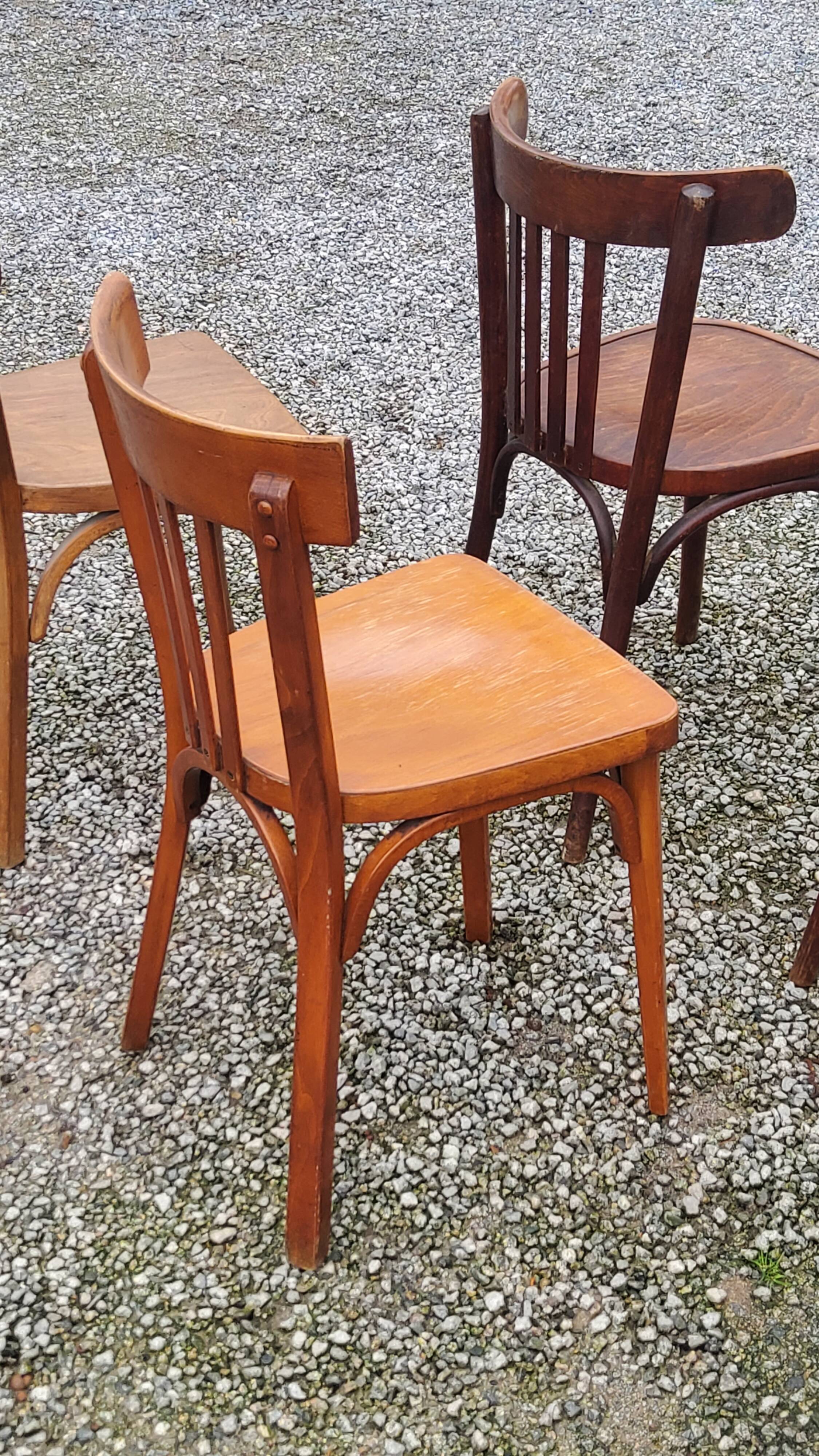 Set of 6 old bistro chairs Baumann and others