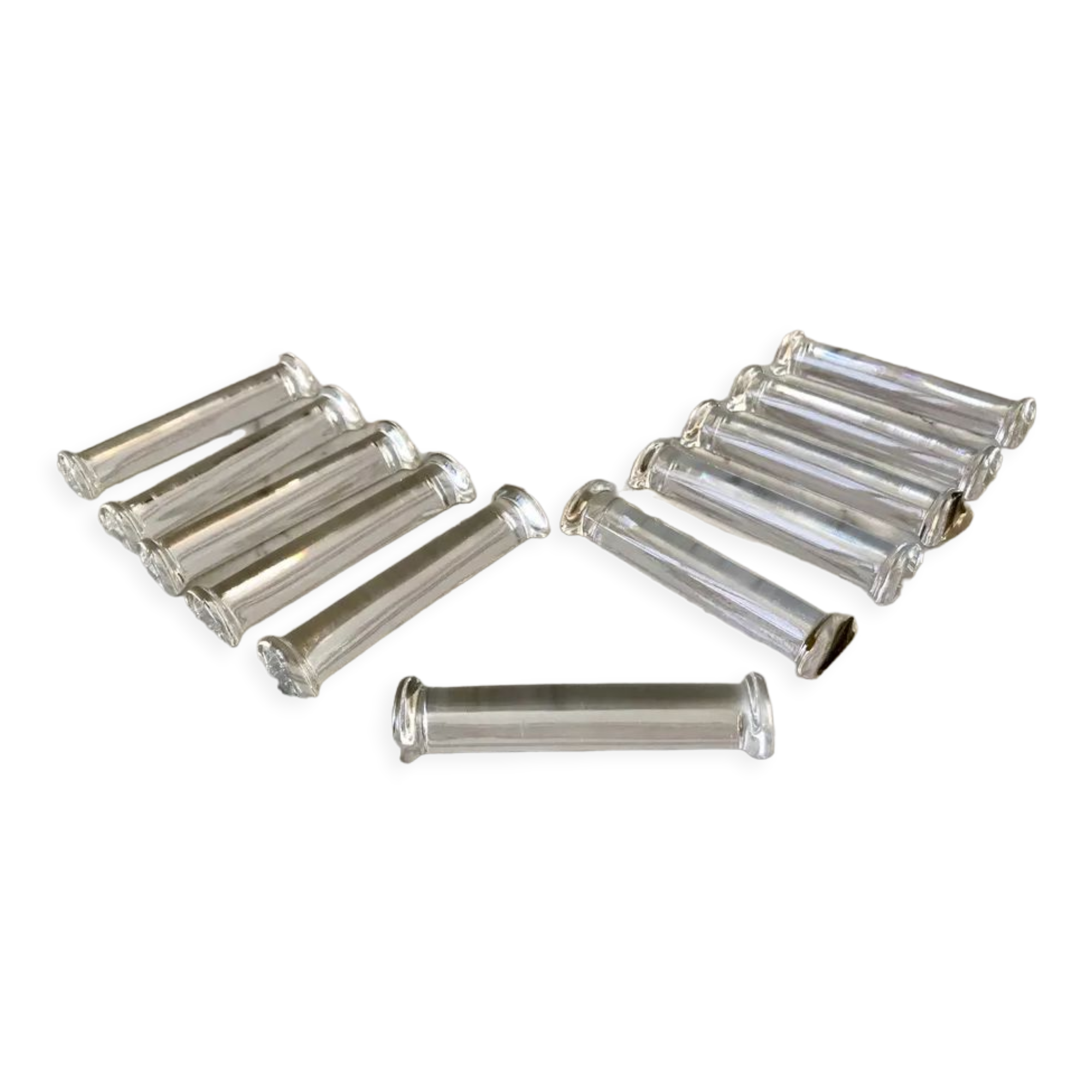 Set of 11 50s crystal knife holders