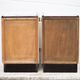 Pair of lacquered wood nightstands with brand plate, vintage bedside table, bedroom furniture