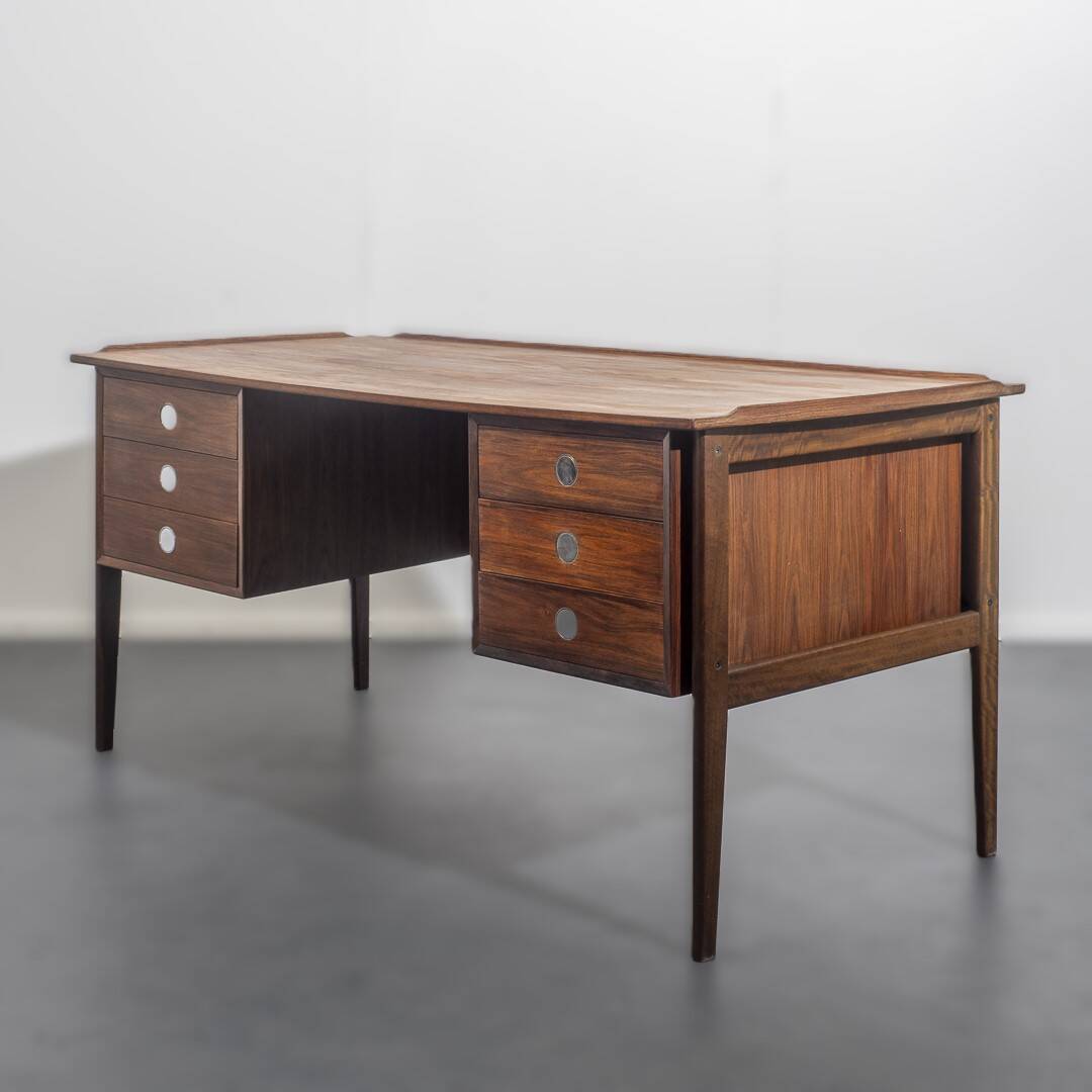Bureau scandinave, teck, vintage, restauré