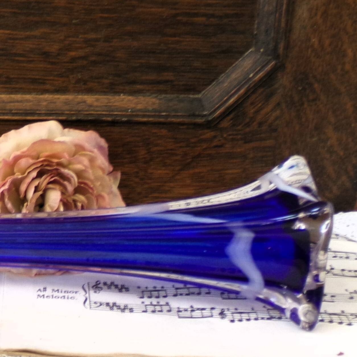 Vase soliflore Murano bleu