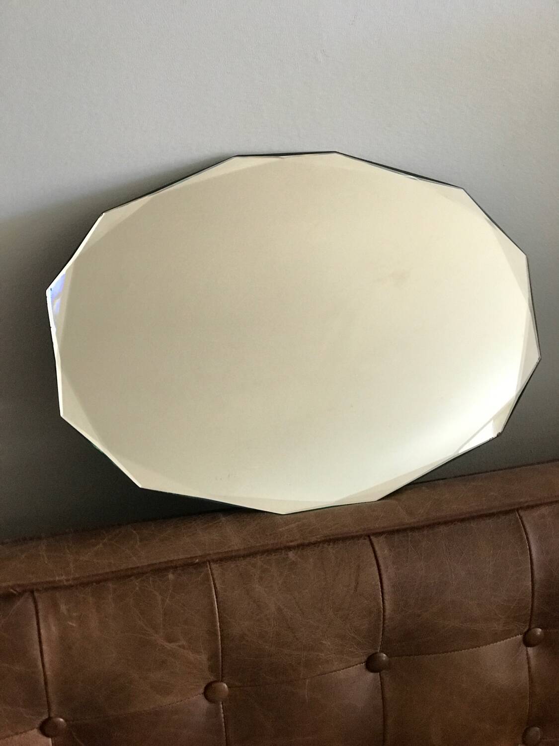Antique dodecagon art deco beveled mirror