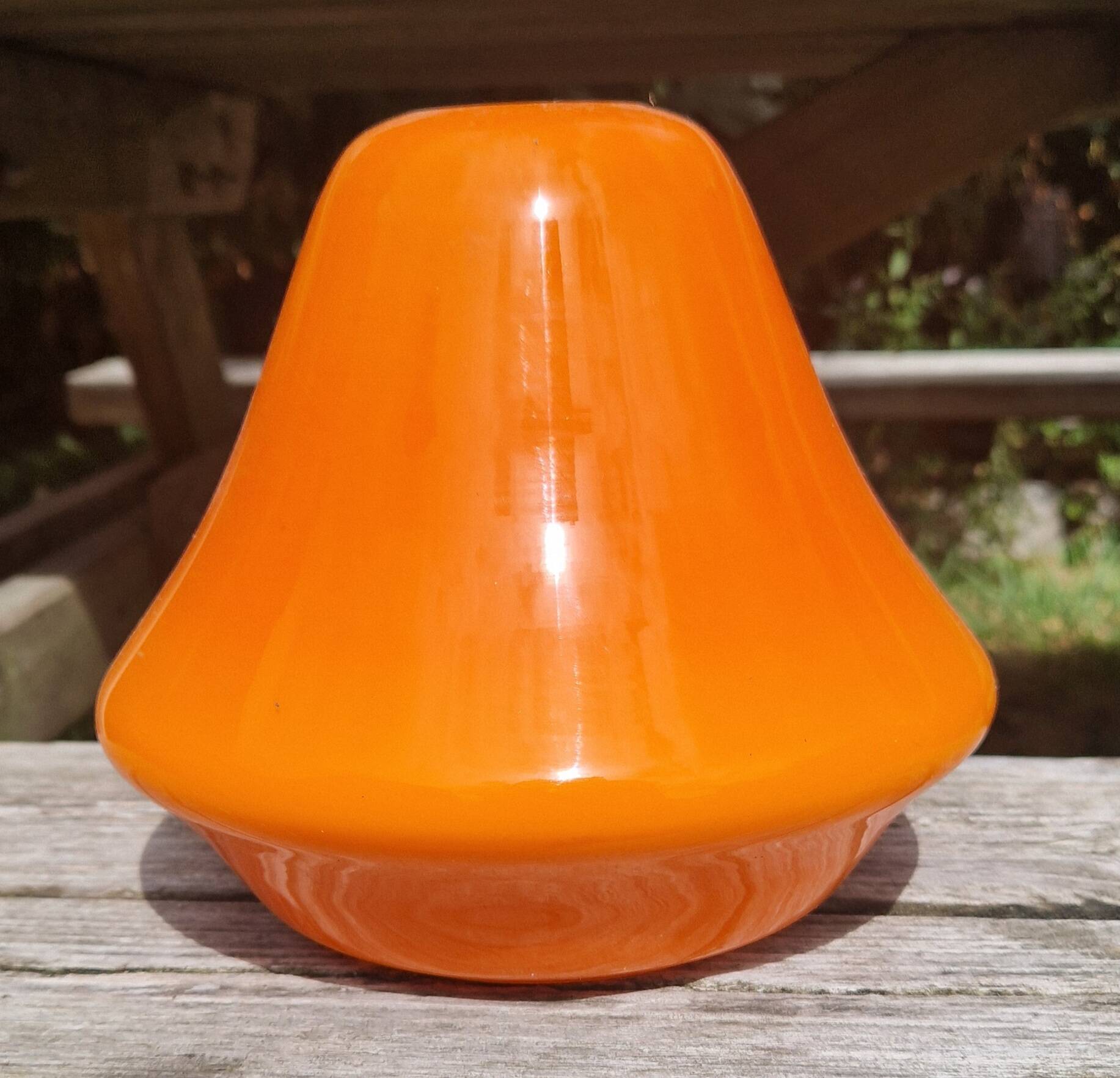 Vintage orange glass lampshade