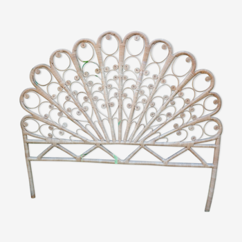 Headboard rattan peacock