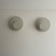 Pair of geometric vintage wall lamps, white lacquered metal, Germany 1970