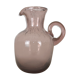 Pink bubbled glass vase or pitcher, milk pot