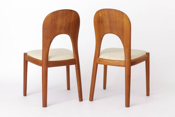 Paire de chaises de salle à manger en teck de Niels Koefoed, chaises modernes danoises des années 1970.
