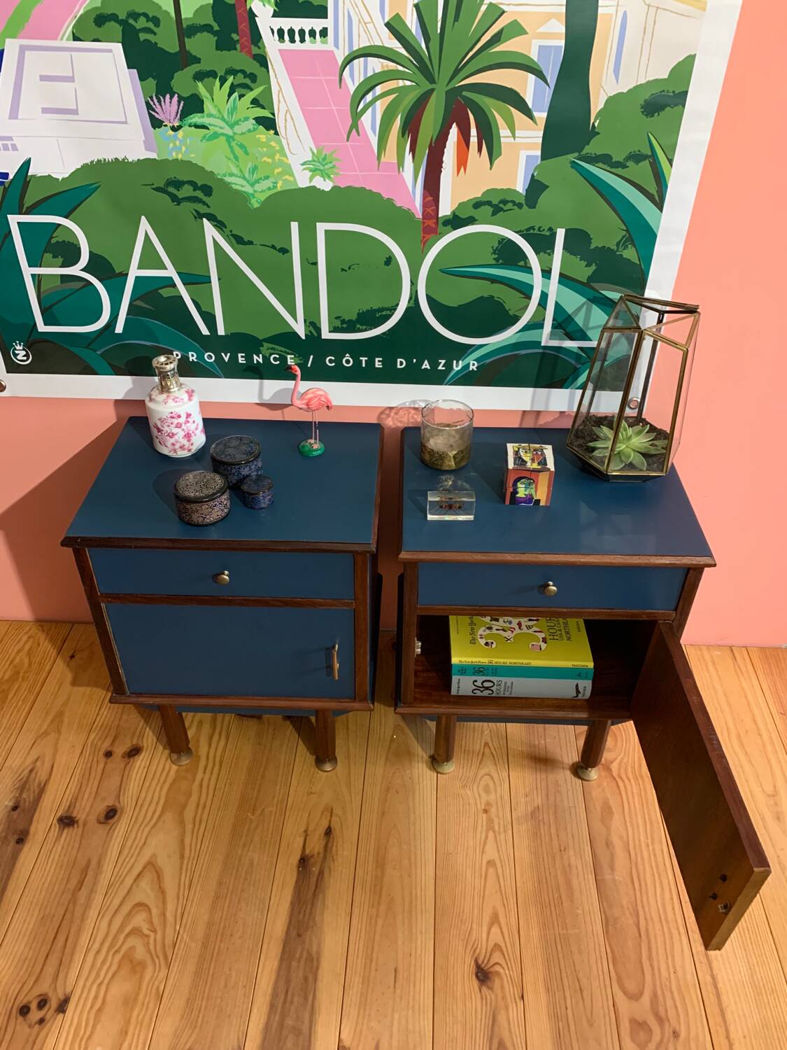 Pair of vintage bedside tables 1960
