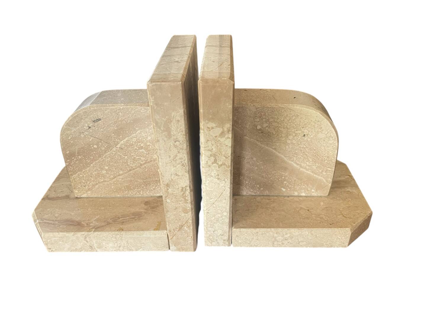 Paire de serre-livres en marbre vintage