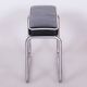 Restored Bauhaus Stool, High Quality Italian Leather, Chrome, Czechia, 1930s