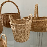 Series of 6 vintage wicker baskets