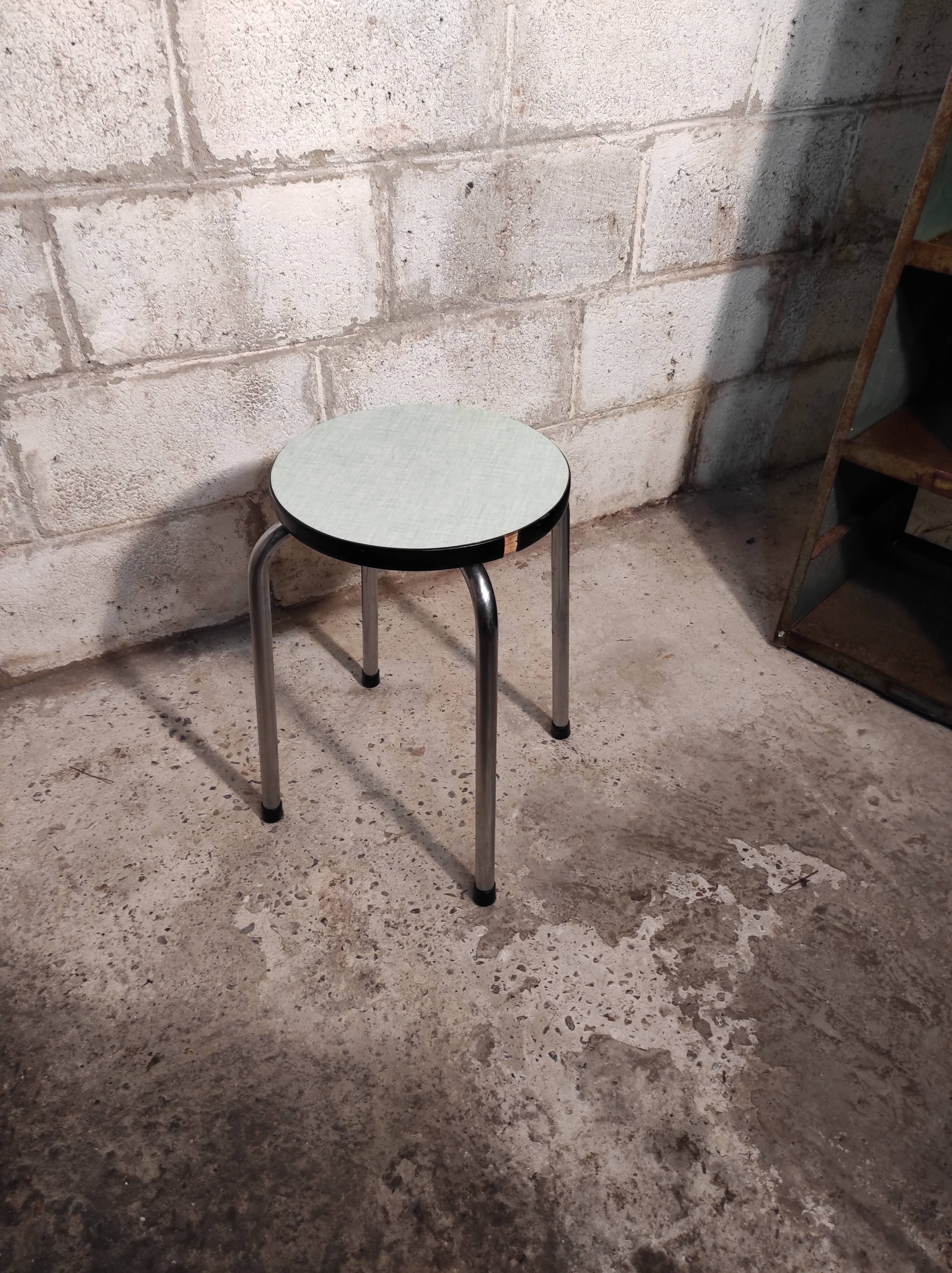 Green formica stool