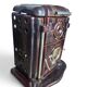 Vintage Godin Art Deco cast iron stove in aubergine enamel.