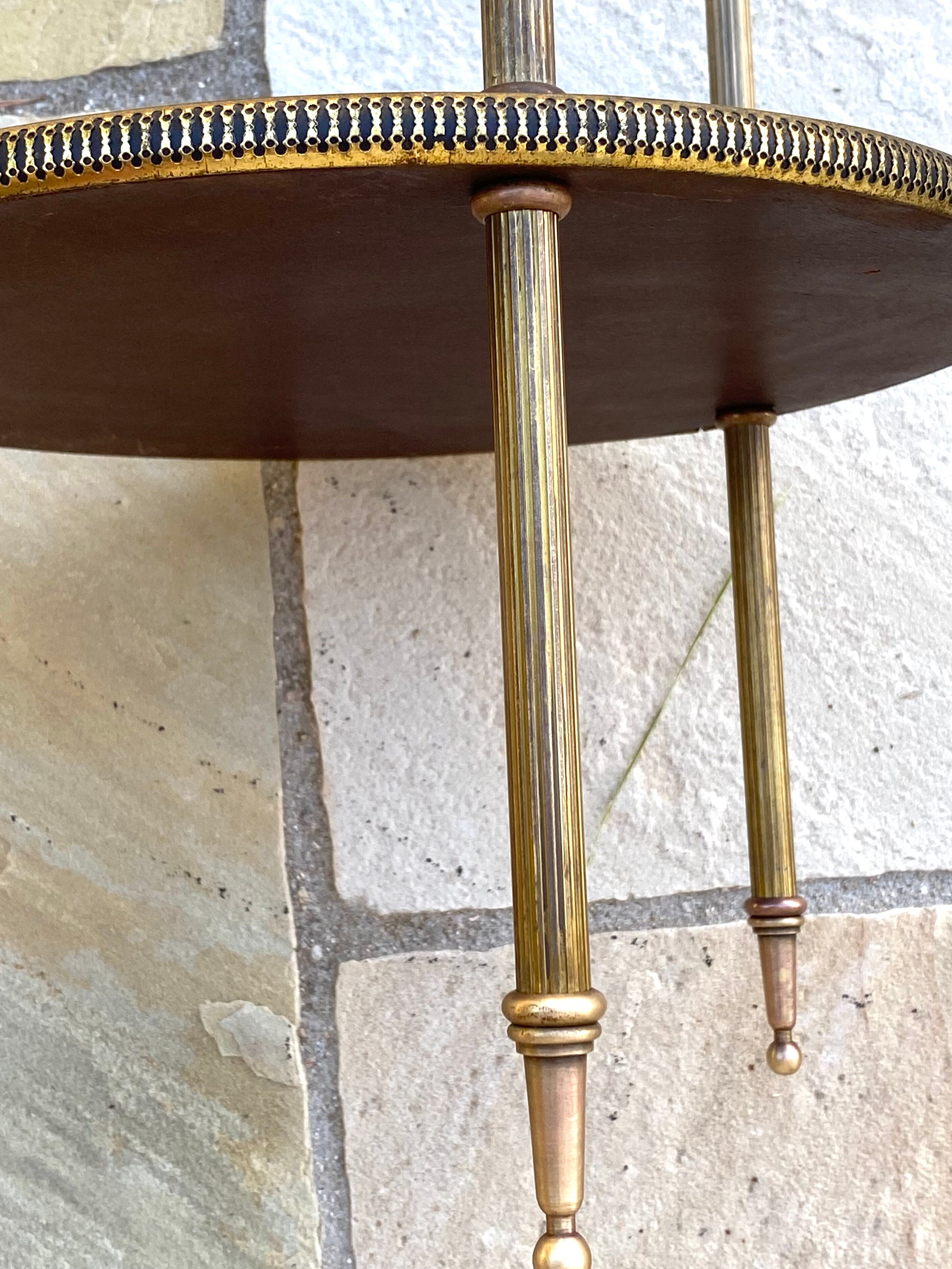 Tripod harness in wood and vintage brass