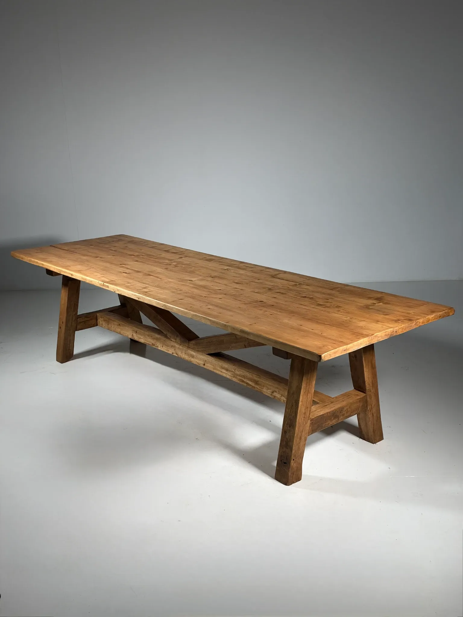 Grande table de monastère en bois style campagnard 298 cm