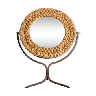 Mirror psyche in rope and wrought iron 60s