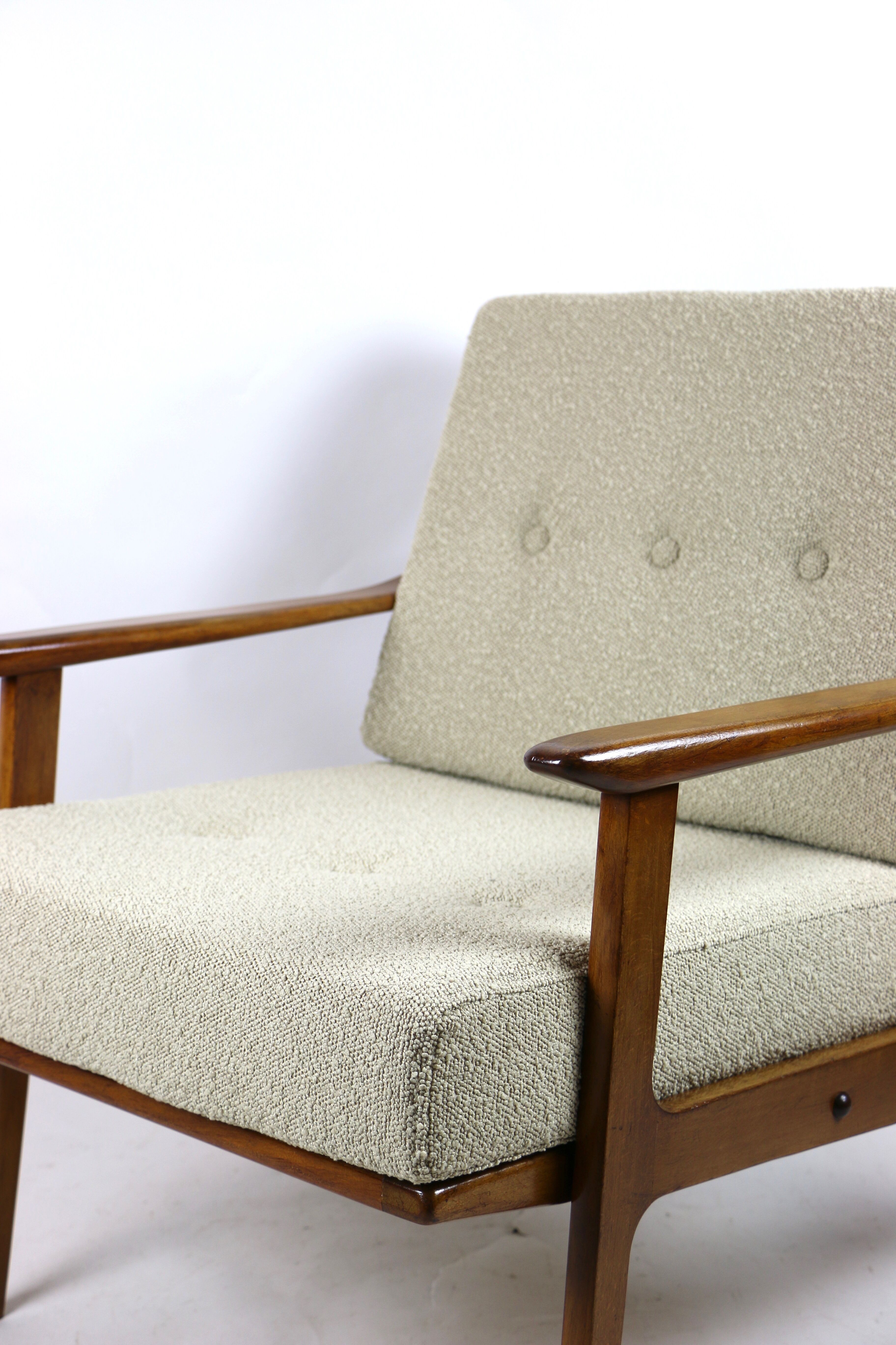 German beige boucle armchair, 1970s