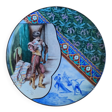 Grand plat en faïence - tauromachie