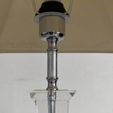 Table lamp in stainless steel and plexiglass from the Le Dauphin brand