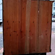 Vintage wooden wall display cabinet, chalet country design.